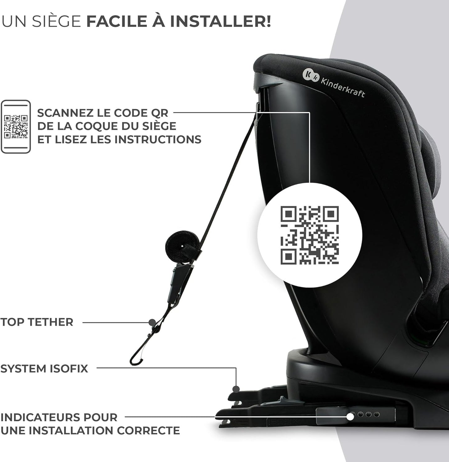 Siège Auto Kinderkraft XPEDITION i-Size Petitsmart – Évolutif 360° de 0 à 12 Ans (40–150 cm / 0–36 kg)