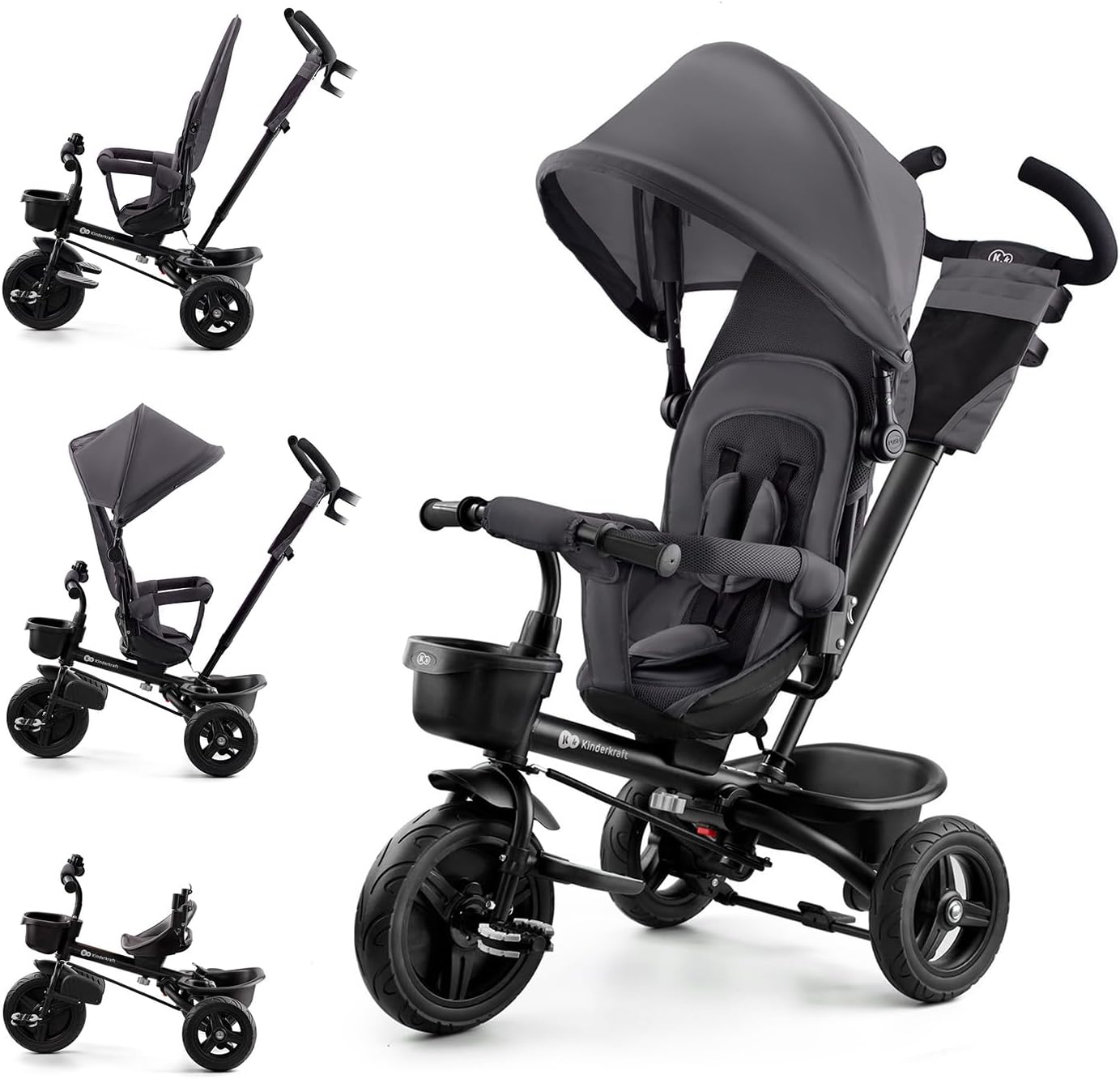 Tricycle Évolutif Kinderkraft AVEO Petitsmart – Vélo 5-en-1 de 9 Mois à 5 Ans