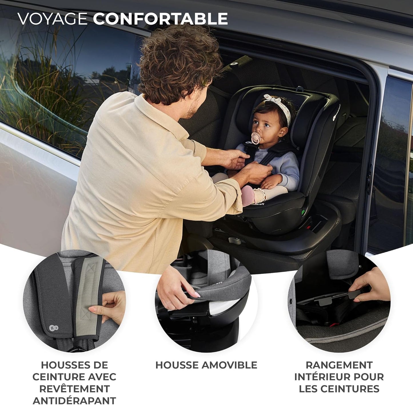 Siège Auto Kinderkraft XPEDITION i-Size Petitsmart – Évolutif 360° de 0 à 12 Ans (40–150 cm / 0–36 kg)