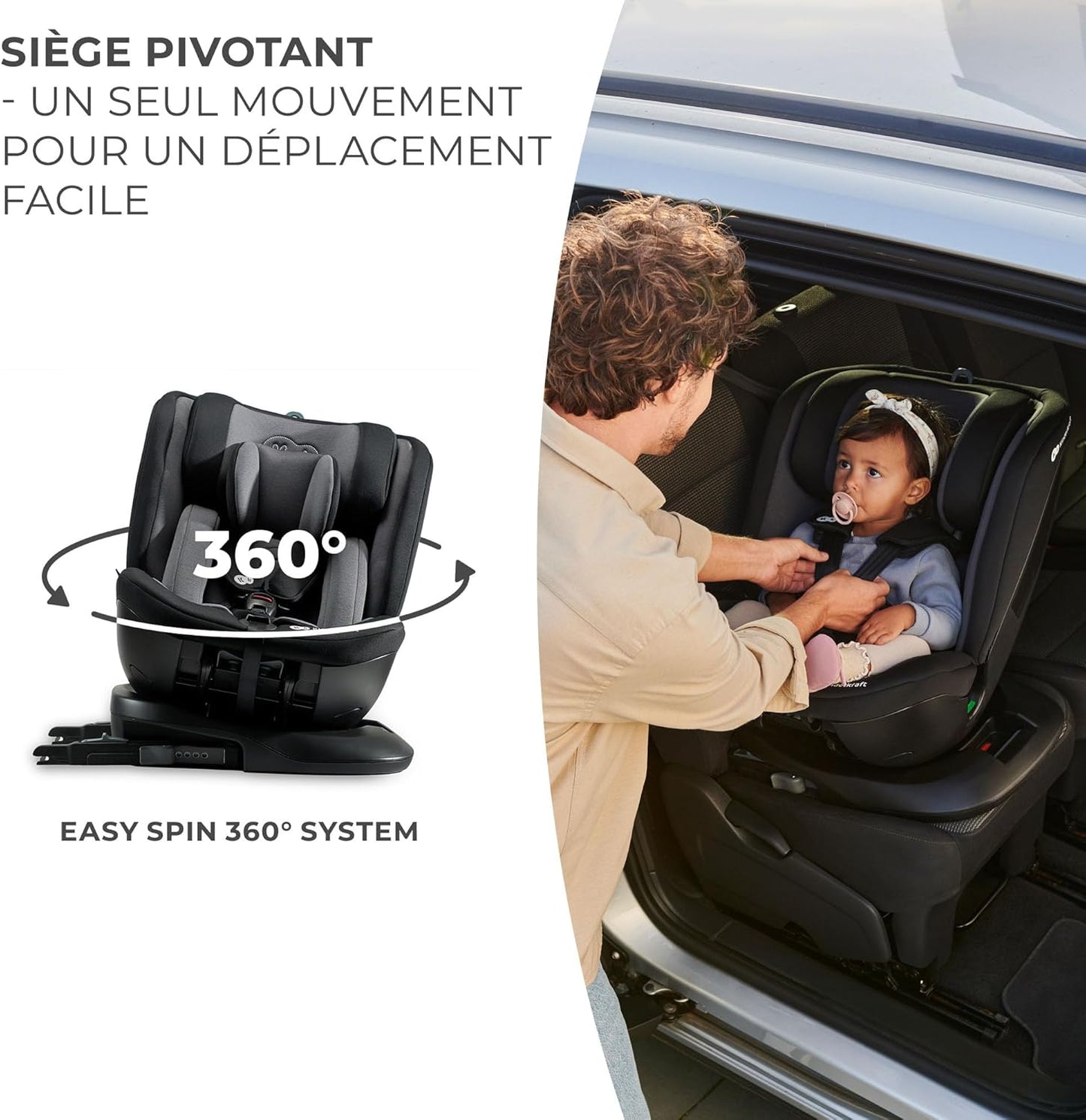 Siège Auto Kinderkraft XPEDITION i-Size Petitsmart – Évolutif 360° de 0 à 12 Ans (40–150 cm / 0–36 kg)