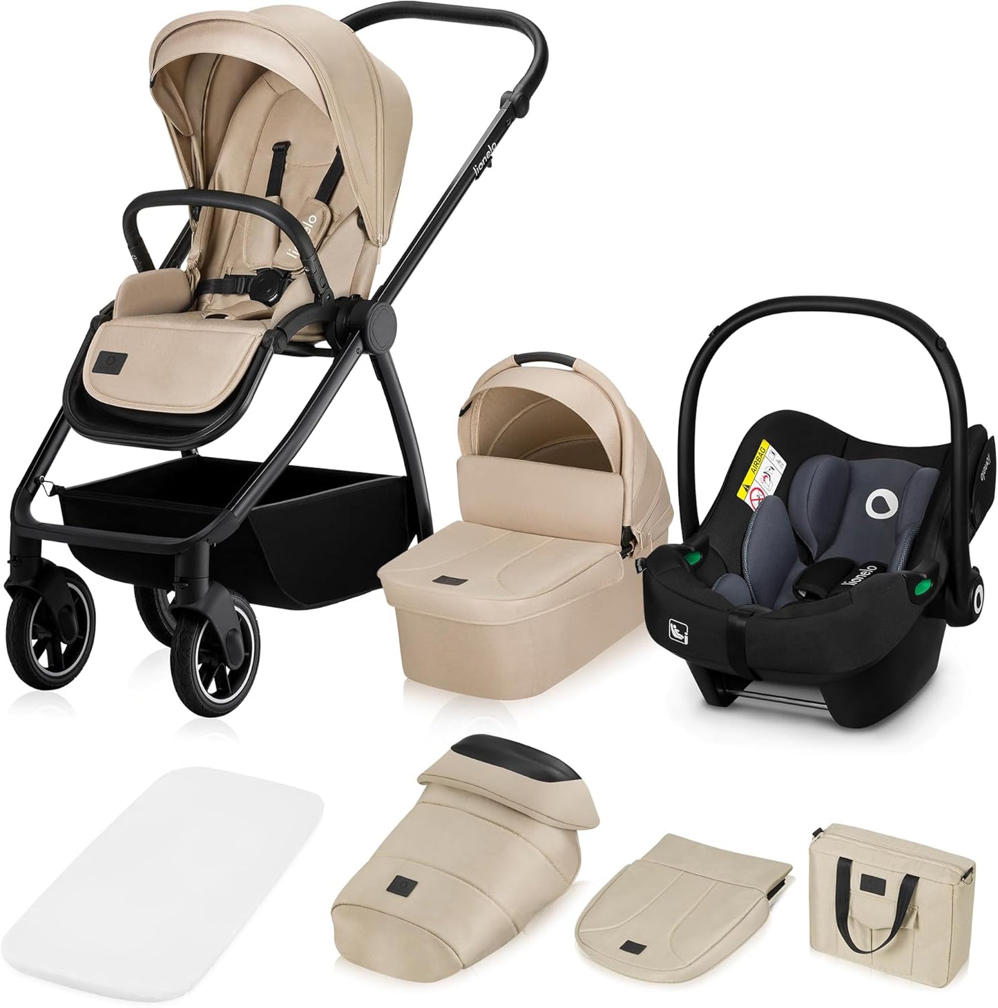 Pack Trio MERIL 3-en-1 Petitsmart – Poussette Tout-Terrain avec Nacelle