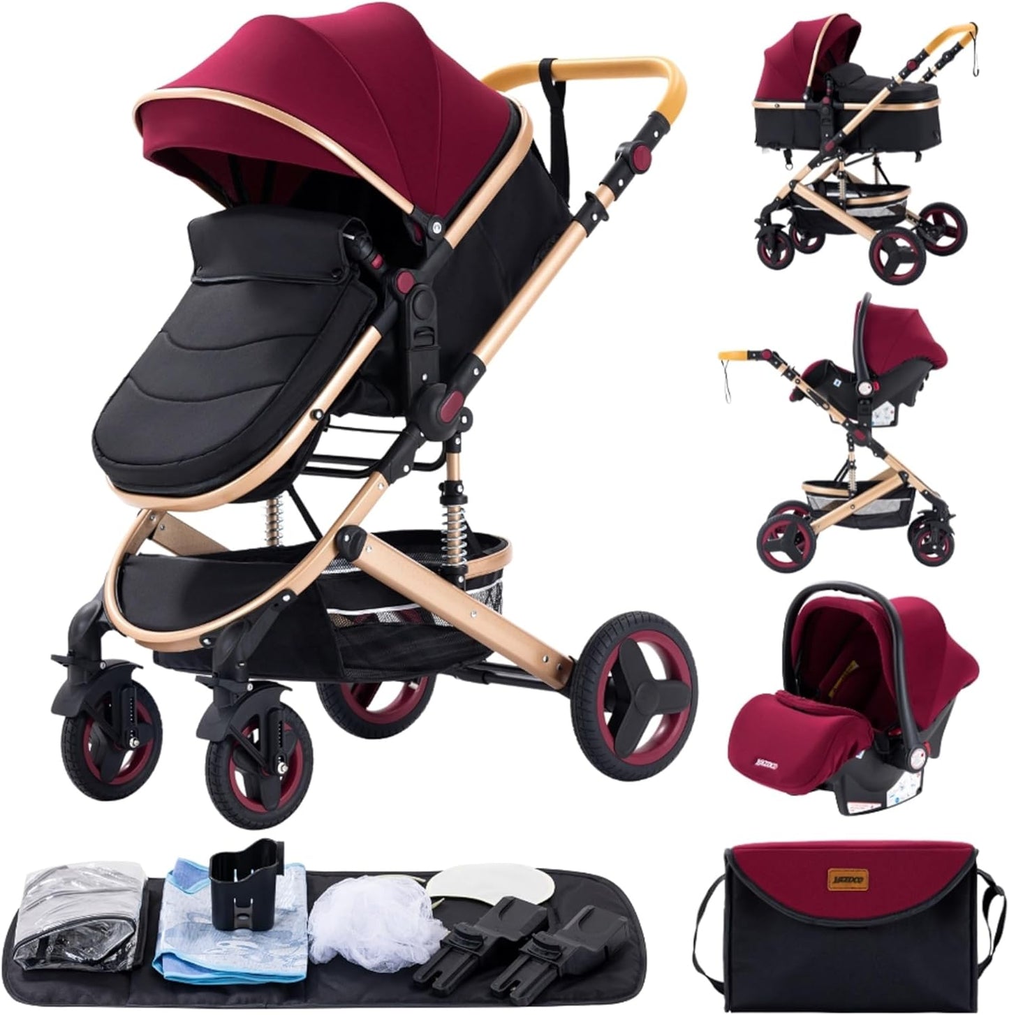Poussette 3 en 1 Citadine Petitsmart – Tricycle Combiné avec Landau & Siège Auto