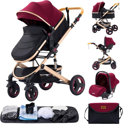 Poussette 3 en 1 Citadine Petitsmart – Tricycle Combiné avec Landau & Siège Auto