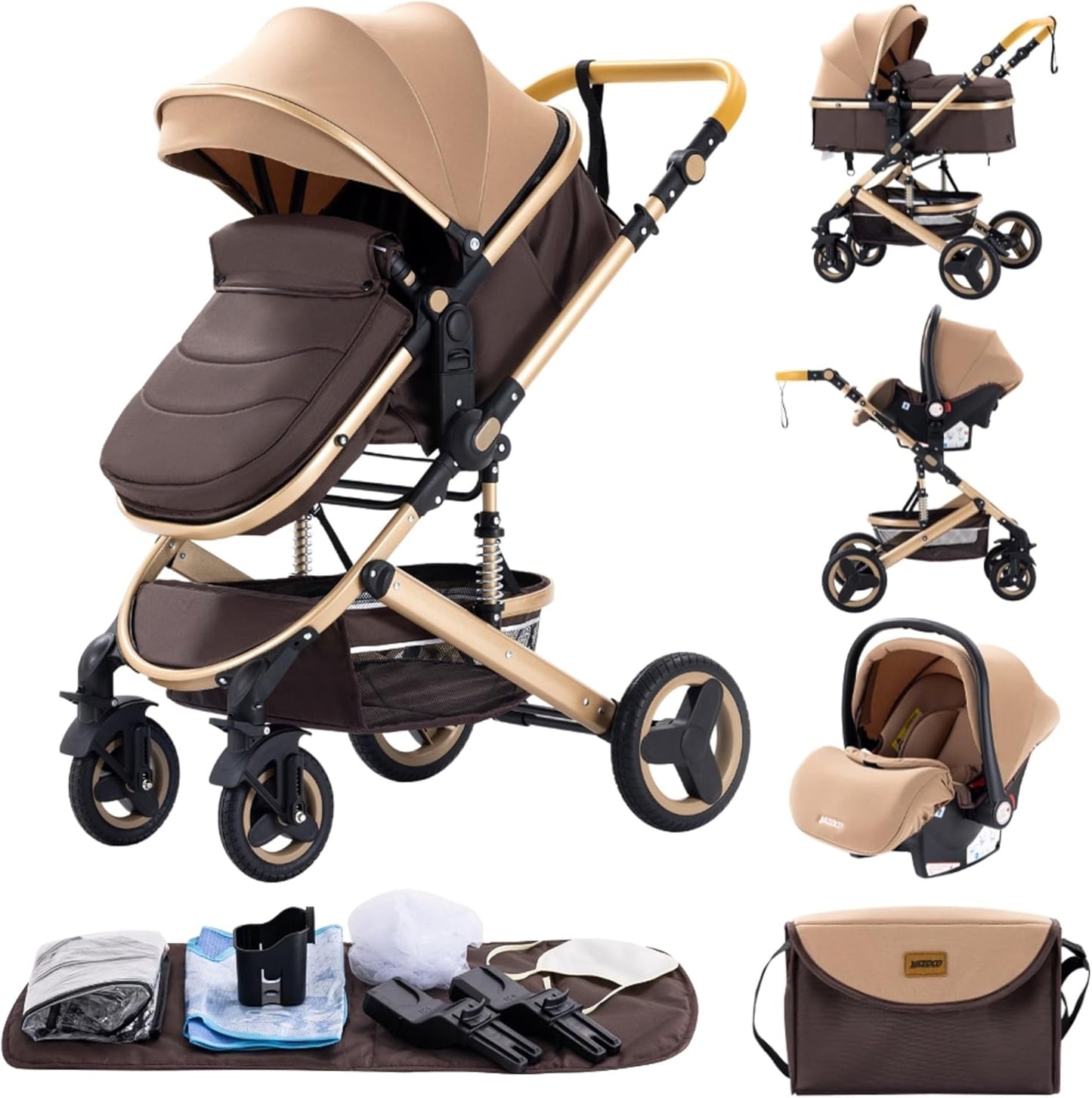Poussette 3 en 1 Citadine Petitsmart – Tricycle Combiné avec Landau & Siège Auto