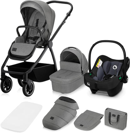 Pack Trio MERIL 3-en-1 Petitsmart – Poussette Tout-Terrain avec Nacelle