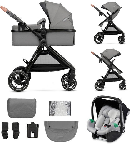 Pack Trio Kinderkraft ESME Petitsmart – Poussette Bébé 3-en-1 avec Siège